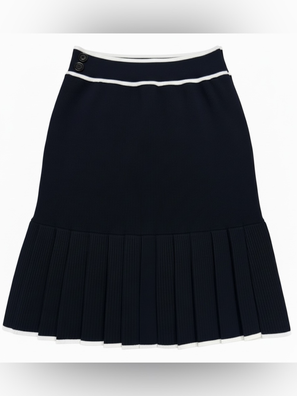 NEW! Vertigo Paris Black & White Pleated Knit Skirt Size Small